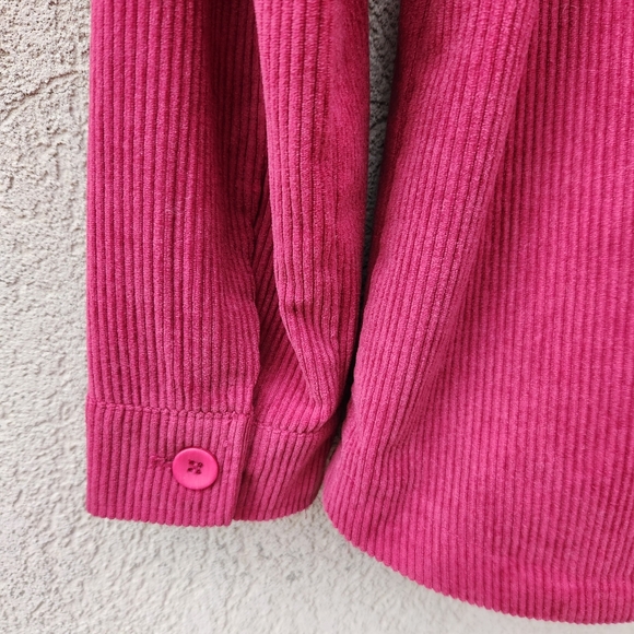 AVEC LES FILLES Women's Shacket Medium Red Corduroy Lagenlook Tunic Top - Picture 8 of 11